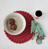 Festive Red Crochet Placemat