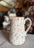 13" Painted Wildflowers Pitcher