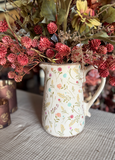 13" Painted Wildflowers Pitcher