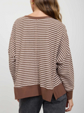 Split Hem Stripe Top