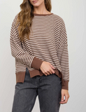 Split Hem Stripe Top
