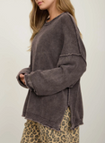 Washed Drop Sleeve Sweater