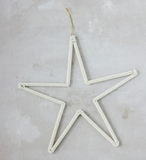 19.5" Metal & Faux Pearl Star Ornament