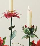 Painted Holly Leaf Taper Holder