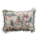 24" Vintage Ski Resort Lumbar Pillow