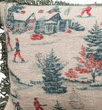 24" Vintage Ski Resort Lumbar Pillow