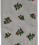 Embroidered Holly Table Runner