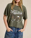 Free Bird Puff Faux Crop Tee