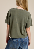 Free Bird Puff Faux Crop Tee