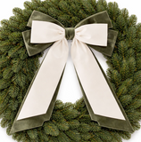 17.5" Bow Ornament - Sage/Cream