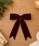 13" Burgundy Velvet Bow Ornament