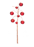 16" Iron Sleigh Bell Spray - Red