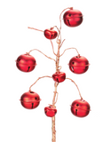 16" Iron Sleigh Bell Spray - Red
