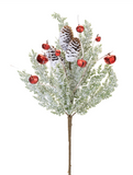 19" Frosted Pine Spray + Bells