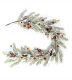 60" Frosted Pine + Bells Garland
