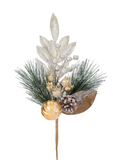 14.5" Bronze Pine Ornament Spray