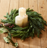 17" Fresh Touch Spruce Candle Ring