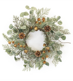 18" Glitzy Pine + Eucalyptus Candle Ring
