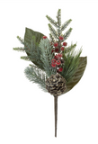 16" Mixed Pine + Berry Spray