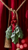 8" Glass Holly Leaf Ornament