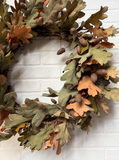 26" Oak Leaf Wreath With Acorn