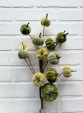 30" Velvet Pumpkin Spray - Green Mix