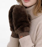 C.C. Faux Fur Sherpa Lined Mittens