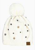 C.C. Star Stud Pom Beanie