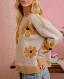 Oatmeal Latte Daisy Sweater