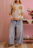 Oatmeal Latte Daisy Sweater