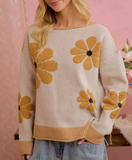 Oatmeal Latte Daisy Sweater
