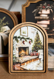 8" Arch Holiday Fireplace Print
