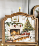 Provincial Christmas Fireplace Print