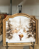 Provincial Village Santa Print