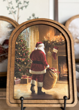 11" Arch Fireplace Santa Print