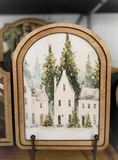 11" Snow White Holiday Village Print