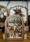 8" Midnight Snow Village Print