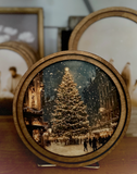 8" Round Main Street Christmas Print