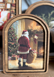 8" Fireplace Santa Print
