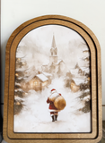 11" Arch Village Santa Print