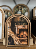8" Arch Holiday Mantel Print