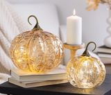 Elegant Glass Light Up Pumpkins