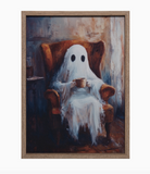 Ghost Having Coffee Wall Art