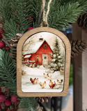 Christmas Chickens Ornament