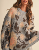 Mineral Grey Floral Print Sweater