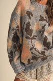 Mineral Grey Floral Print Sweater