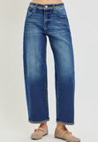 Risen Embroidered Barrel Jean