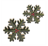 Wood Holly Snowflakes