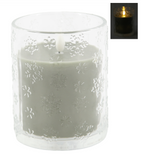 Snowflake Glass Jar LED Candle
