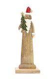 20" Mango Wood Santa On Stand
